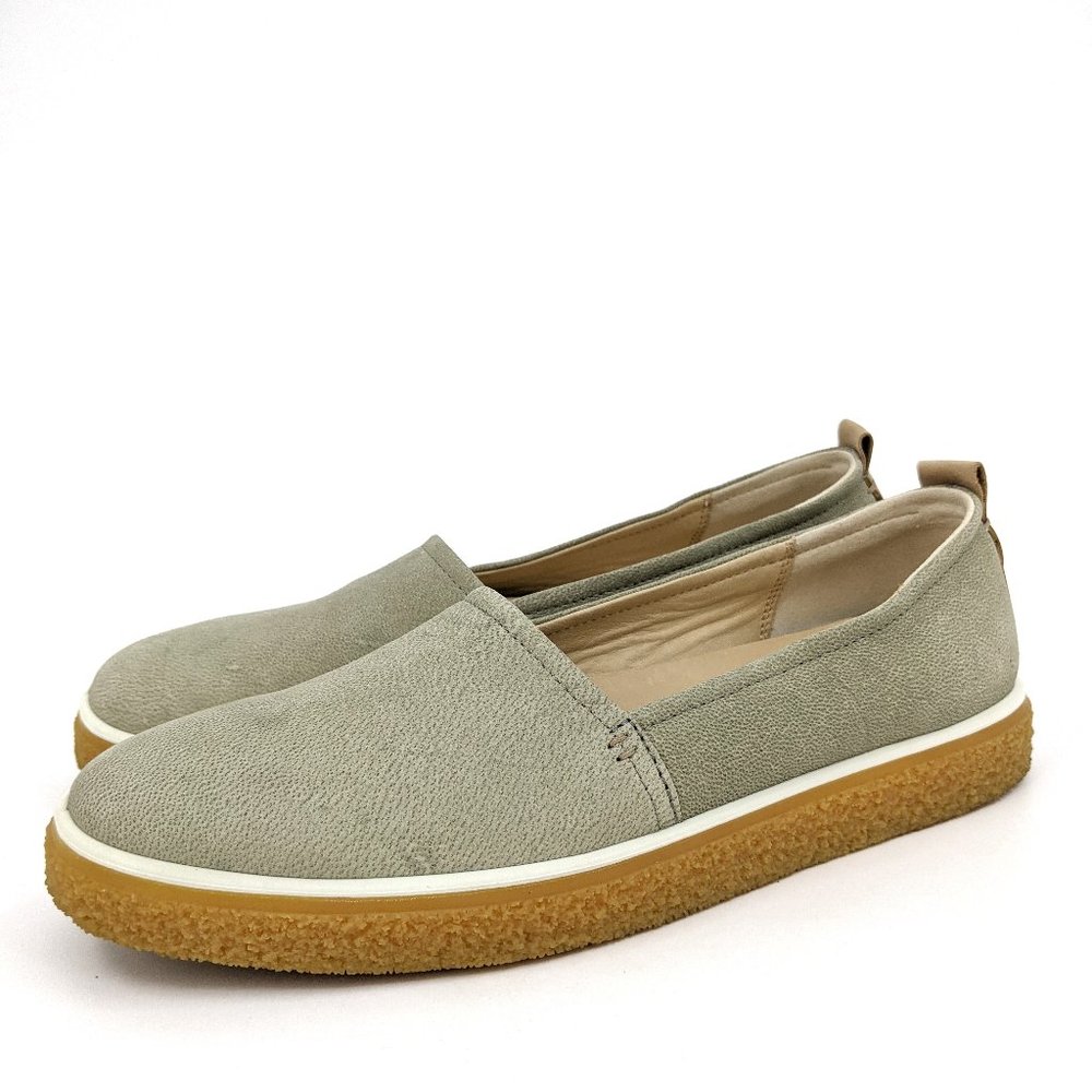 ECCO Crepetray Slip On Leather Loafers Sage Sz 43